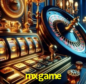 Escena dinámica inspirada en casino con iluminación mxgame, cartas, fichas e íconos de juegos digitales en un espacio moderno de juegos.